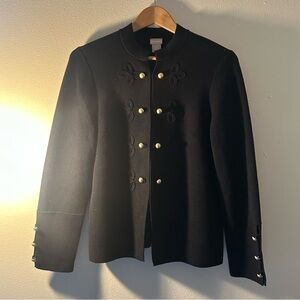 Chico's Black Military Jacket with Gold Accents